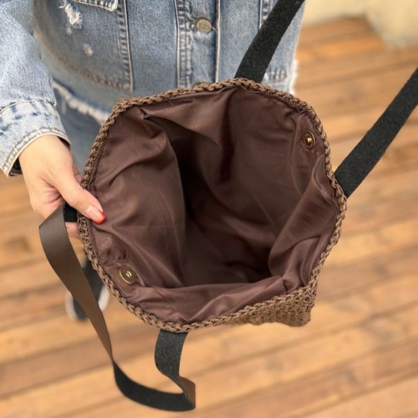 کیف دوشی رافیا زنانه و دخترانه مدل نیکول