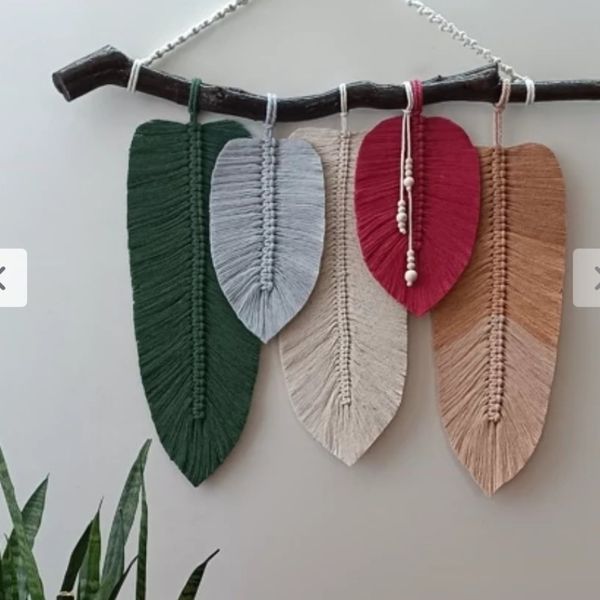 دیوارکوب برگ مکرومه جذاب