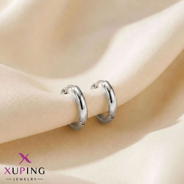 گوشواره حلقه‌ای کلاسیک ژوپینگ نقره ای (سایز متوسط)