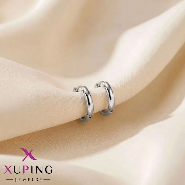 گوشواره حلقه‌ای کلاسیک ژوپینگ  نقره ای (سایز کوچک)