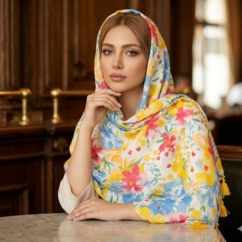 فروش اینترنتی شال نخ پنبه TRF وارداتی