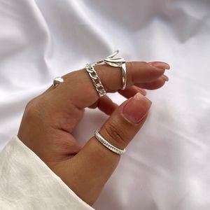 خرید آنلاین پک انگشتر 7تایی فشن آبکاری نقره 