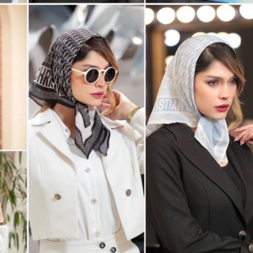 خرید اینترنتی مینی اسکارف نخی طرح dior