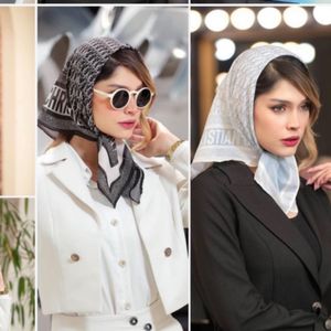 خرید اینترنتی مینی اسکارف نخی طرح dior
