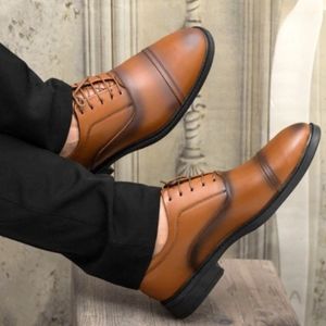 خرید اینترنتی کفش مردانه مجلسی رسمی مدل آکسفورد دوتیکه رنگ عسلی
