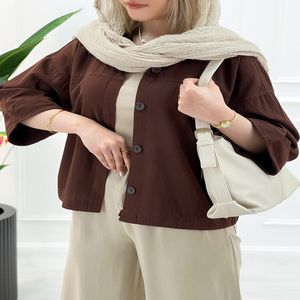 خرید اینترنتی قیمت شومیز مانتو زنانه لینن یلدا - تاتاتا