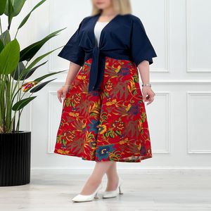 خرید اینترنتی قیمت شلوار دامنی زنانه گلدار چهار دکمه