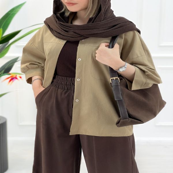 شومیز مانتویی لینن ژاله