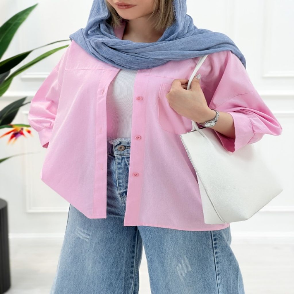 خرید اینترنتی قیمت شومیز مانتویی لینن ژاله