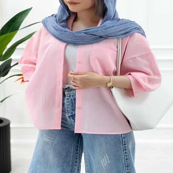 شومیز مانتویی لینن ژاله