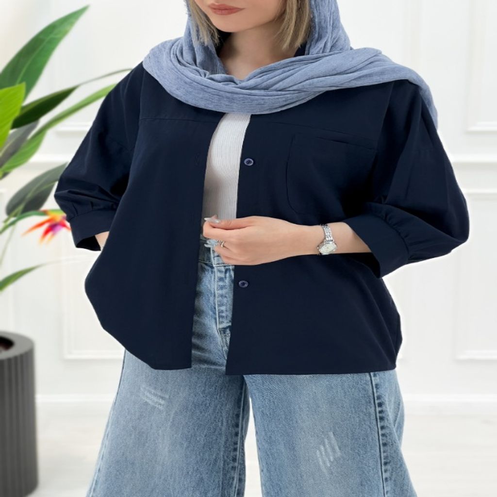 خرید اینترنتی قیمت شومیز مانتویی لینن ژاله