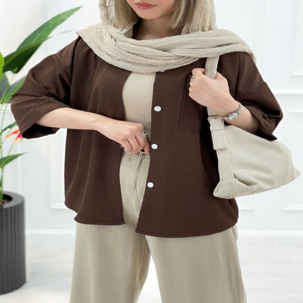 شومیز مانتویی سیلک