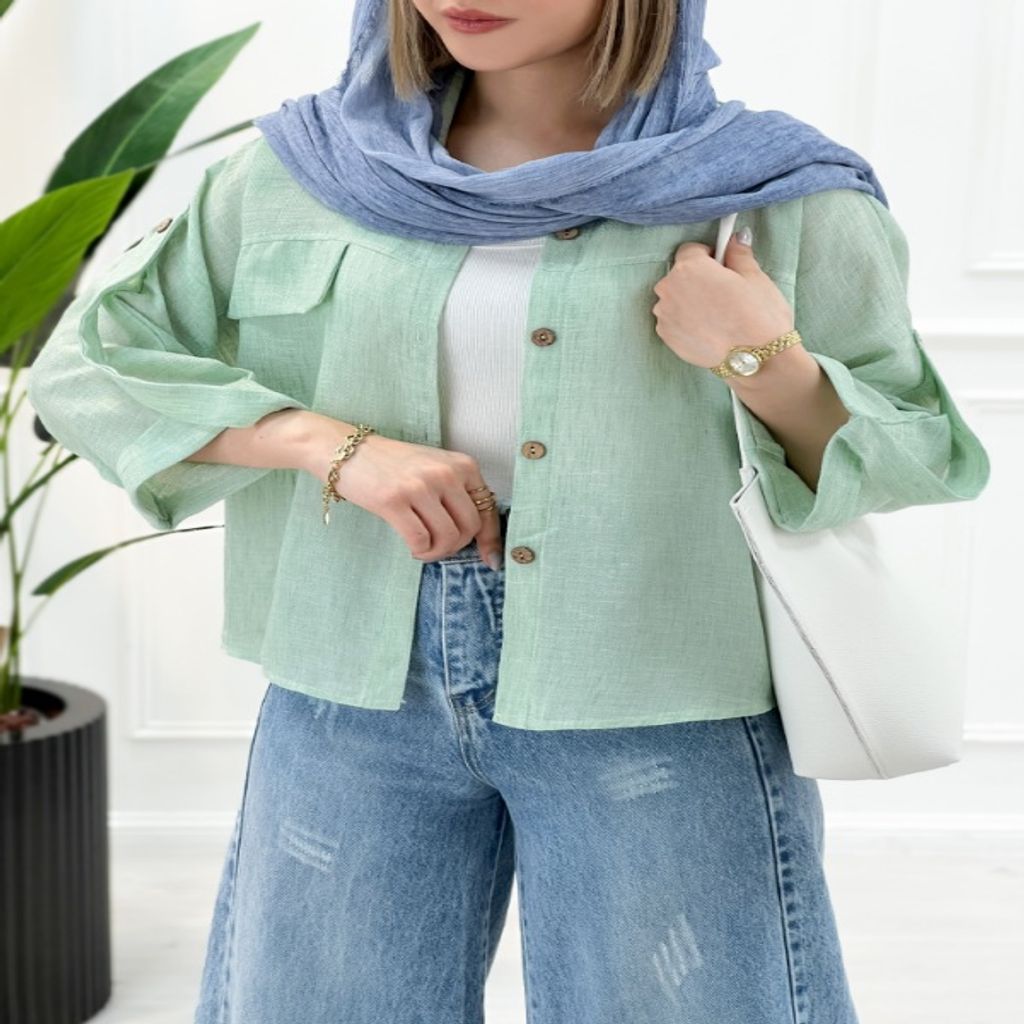 خرید اینترنتی قیمت شومیز دو جیب حصیری