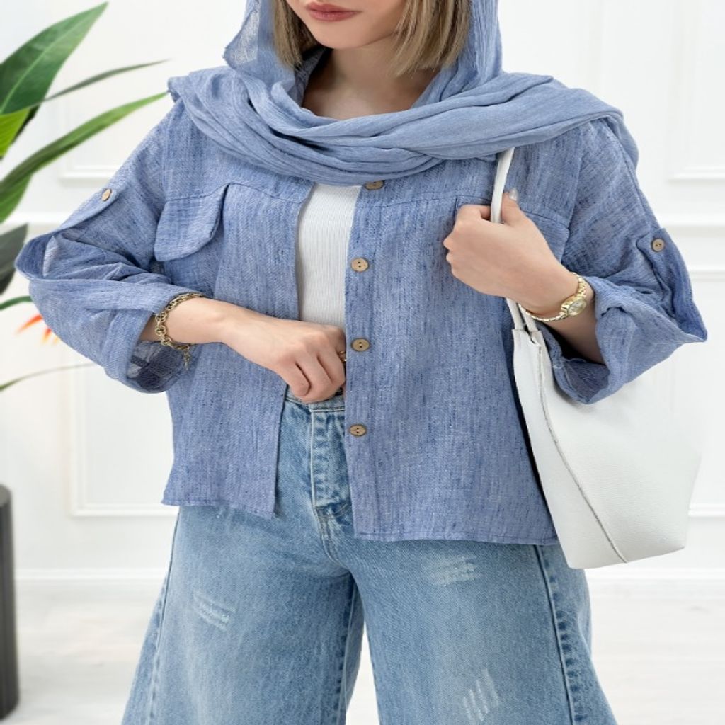 خرید اینترنتی قیمت شومیز دو جیب حصیری