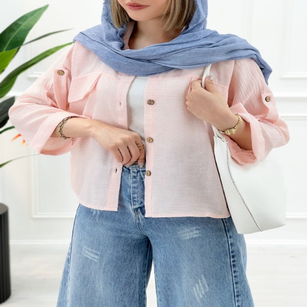خرید اینترنتی قیمت شومیز دو جیب حصیری