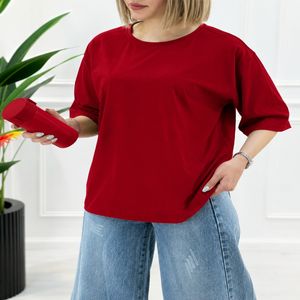 خرید اینترنتی قیمت تیشرت زنانه باکسی ساده