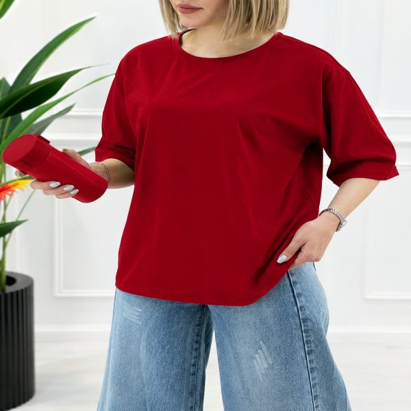 تیشرت زنانه باکسی ساده