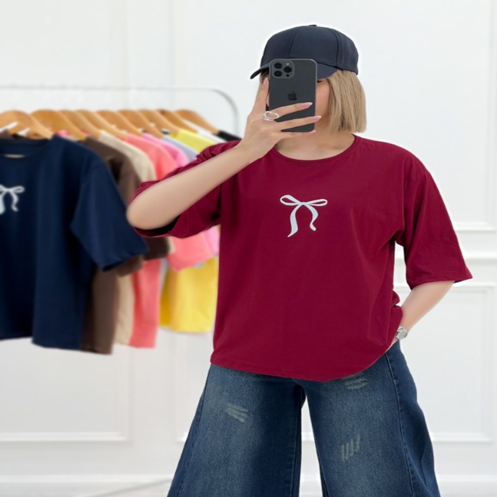 خرید اینترنتی قیمت تیشرت دخترانه پاپیونی ماهرخ