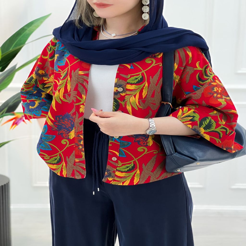 خرید اینترنتی قیمت شومیز گلدار پشت پیله نورسا