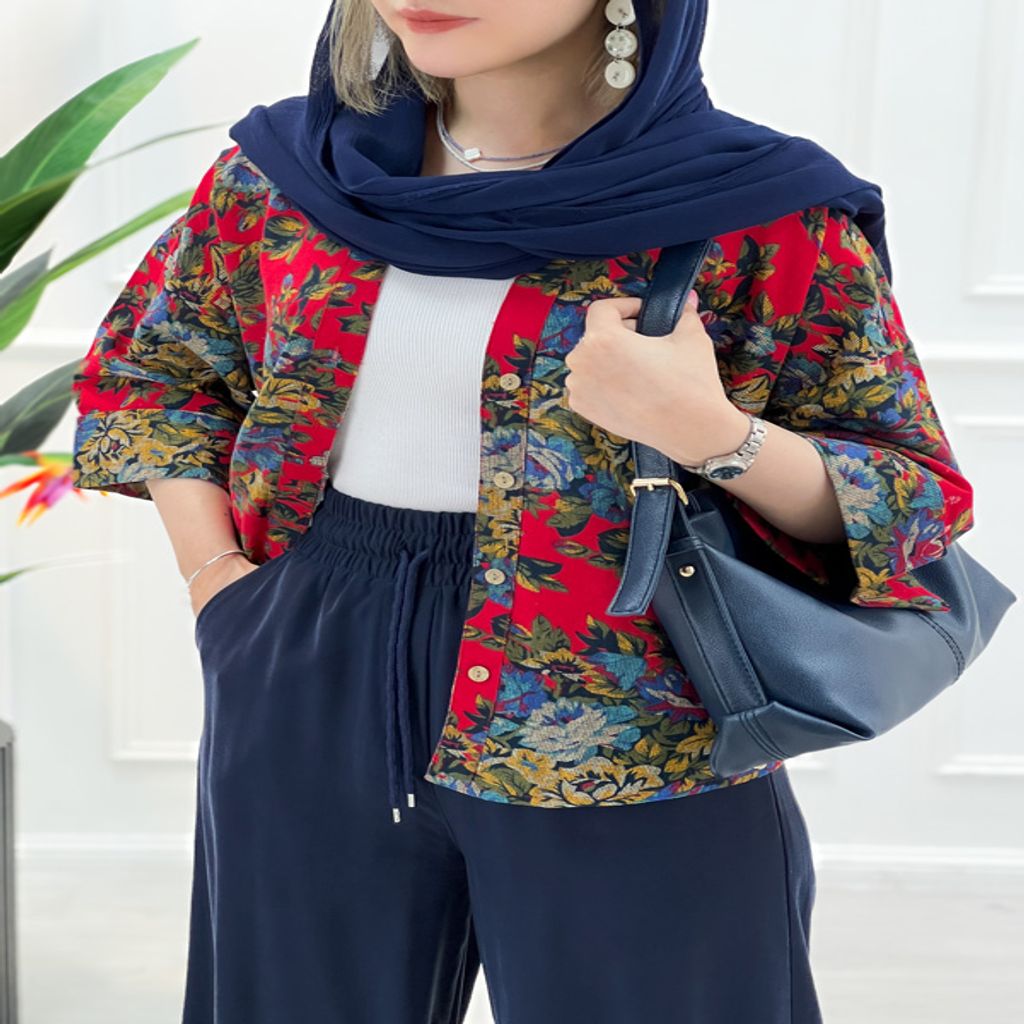 خرید اینترنتی قیمت شومیز گلدار پشت پیله نورسا