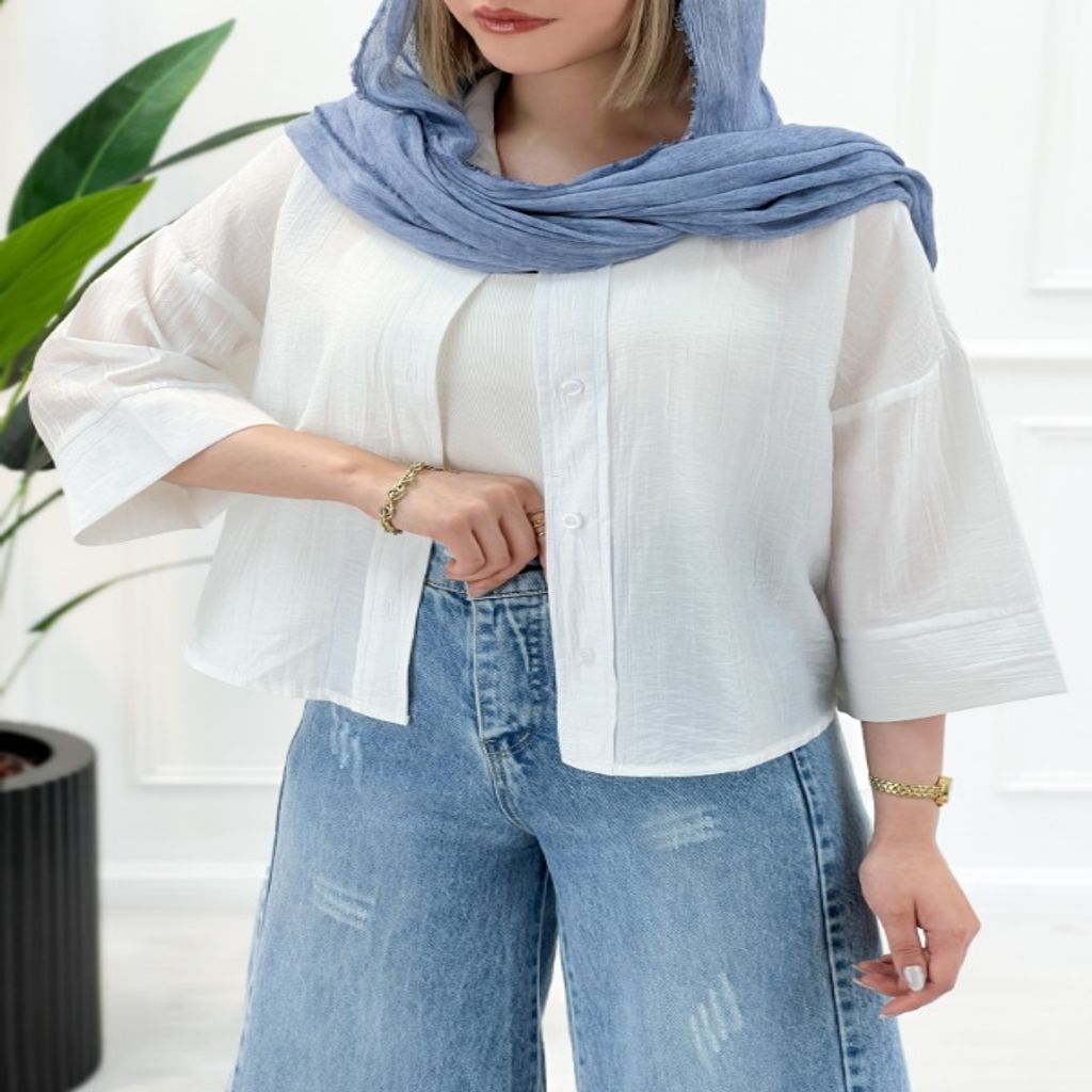 خرید اینترنتی قیمت شومیز کوتاه پانیذ