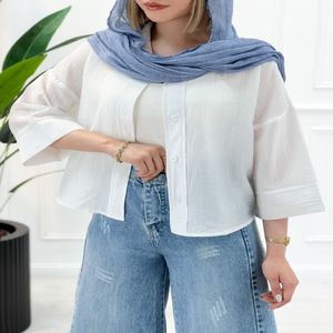 خرید اینترنتی قیمت شومیز کوتاه پانیذ