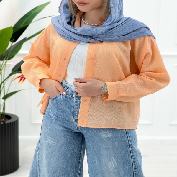 شومیز مانتویی شیشه‌ای