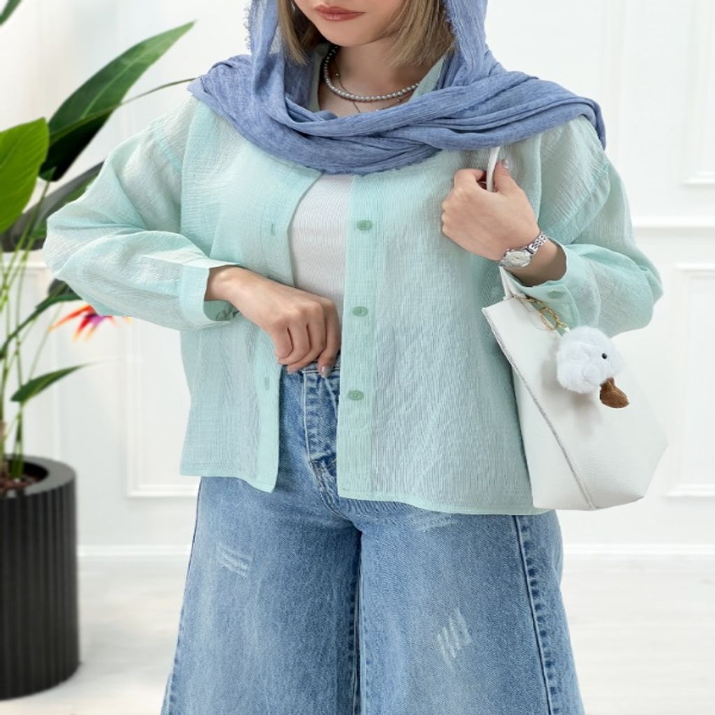 خرید اینترنتی قیمت شومیز مانتویی شیشه‌ای