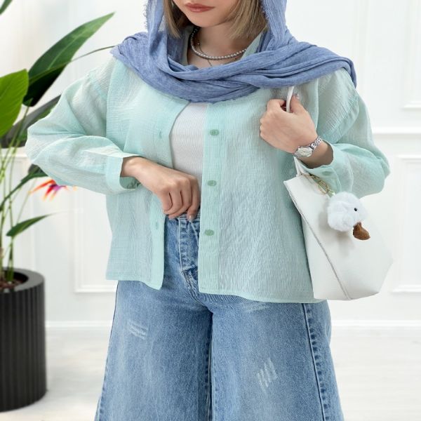 شومیز مانتویی شیشه‌ای