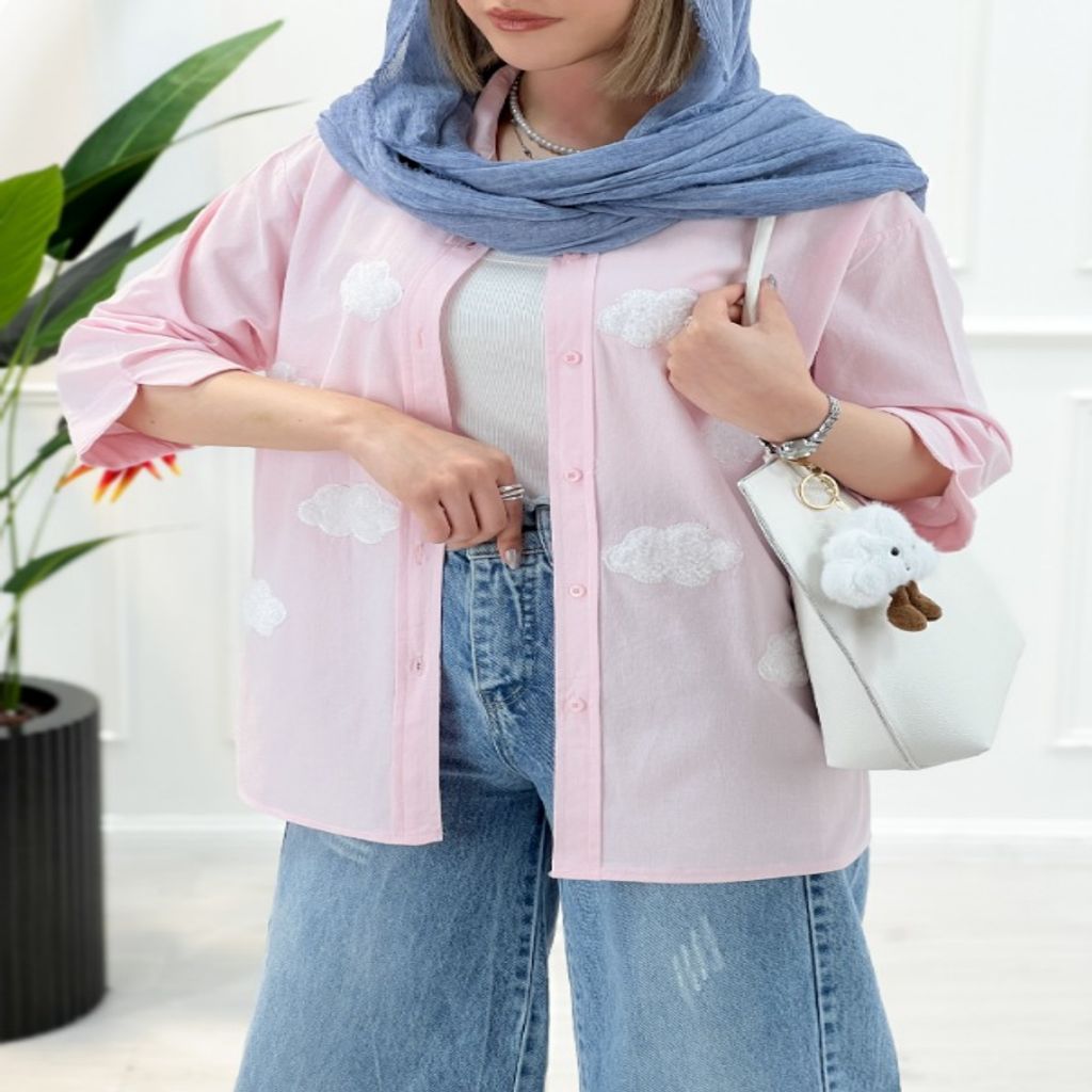 خرید اینترنتی قیمت شومیز یقه‌دار ابر
