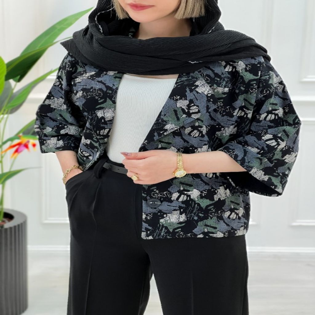 خرید اینترنتی قیمت کت کوتاه پنبه ژاکارد زنانه