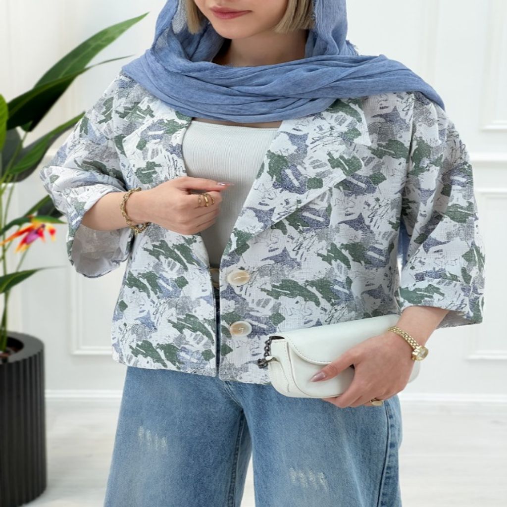 خرید اینترنتی قیمت کت کوتاه پنبه ژاکارد زنانه