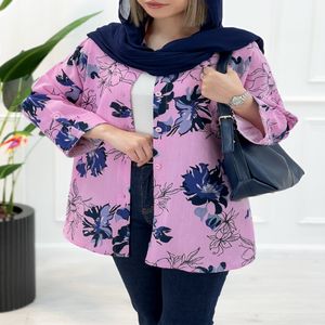 شومیز مانتویی گلدار