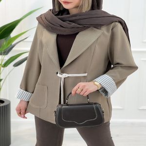 خرید اینترنتی قیمت کت بلند جلو بنددار بزیاق