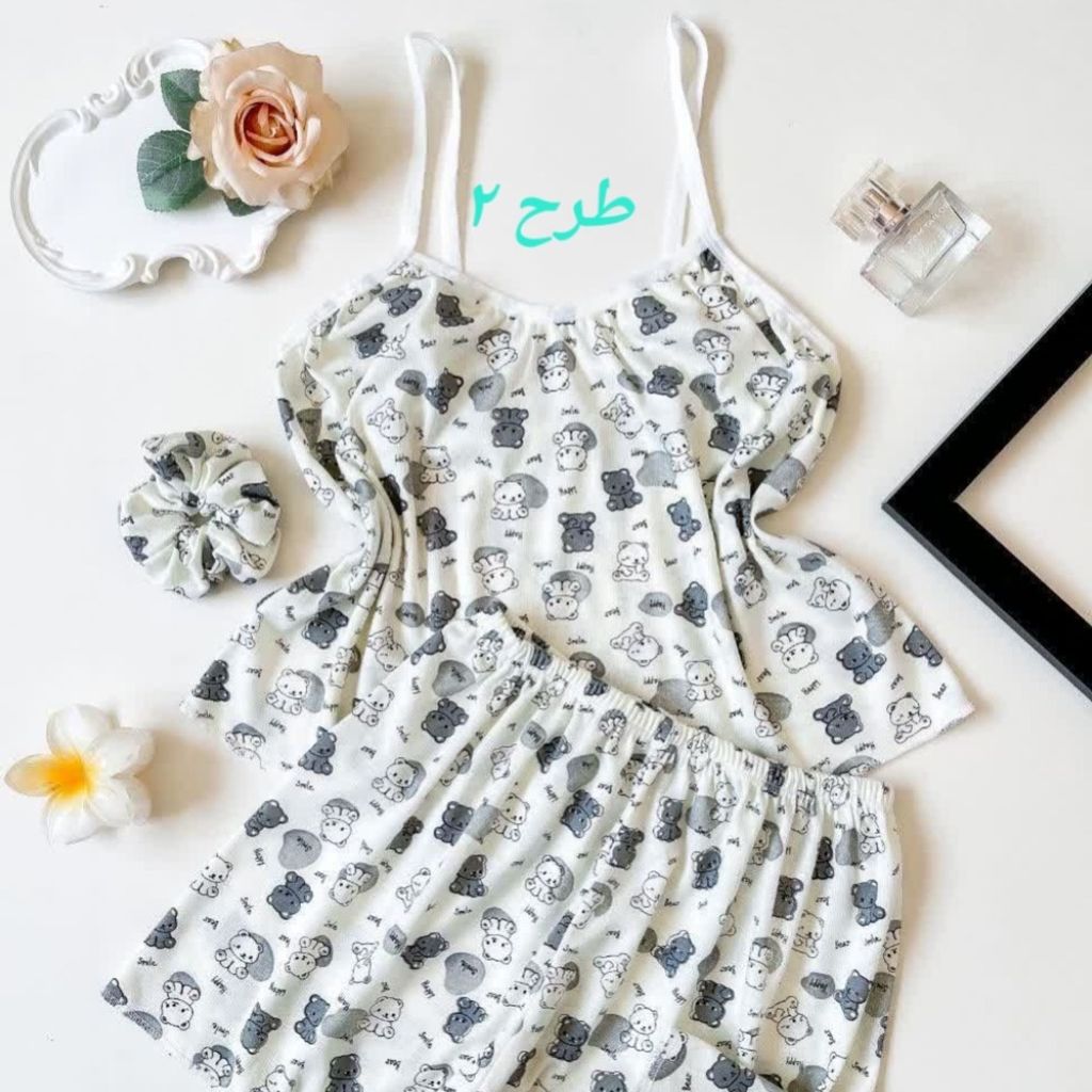 مشخصات تاپ و شلوارک نخی سه تیکه