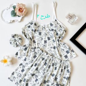 مشخصات تاپ و شلوارک نخی سه تیکه