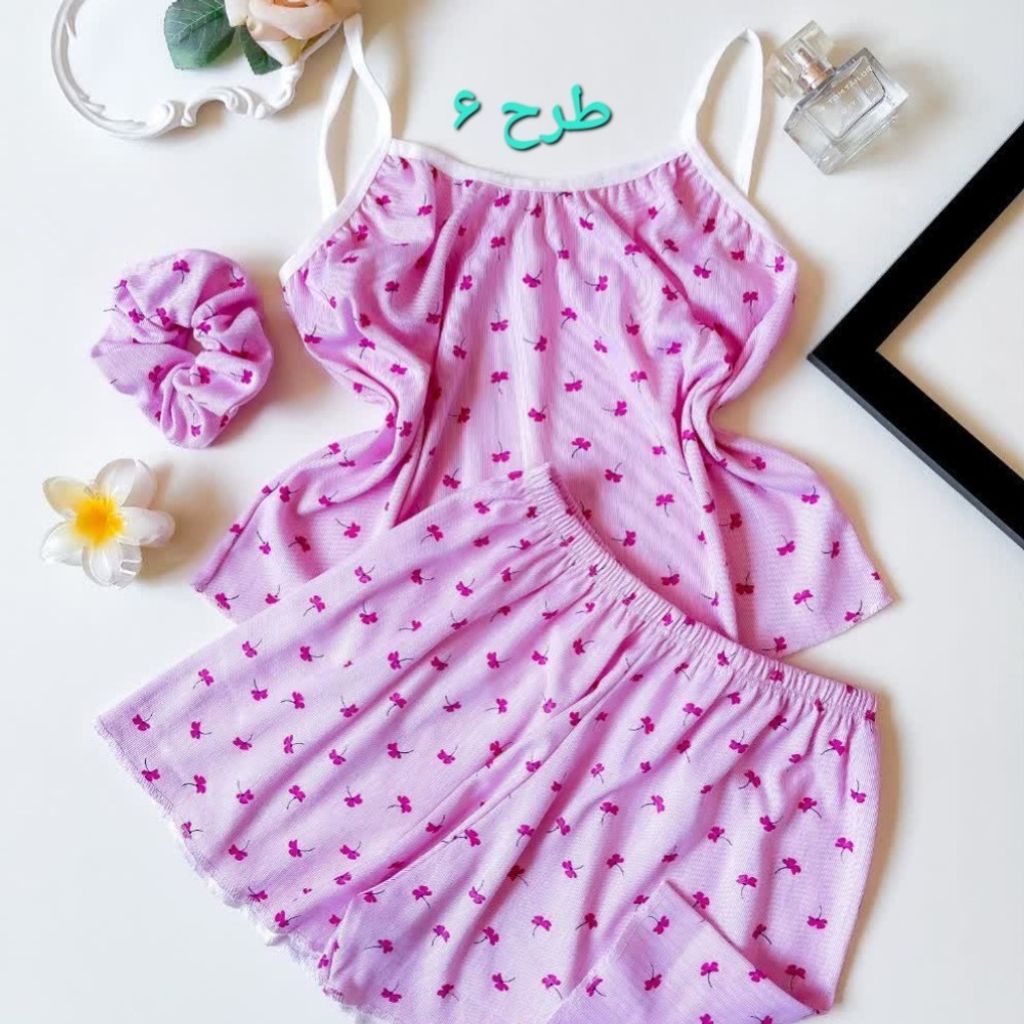 فروش اینترنتی تاپ و شلوارک نخی سه تیکه