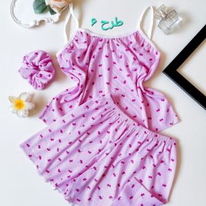 فروش اینترنتی تاپ و شلوارک نخی سه تیکه