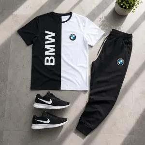 پکیج ست تیشرت شلوار bmw مردانه مدل Noman کفش ورزشی مدل Pavlo