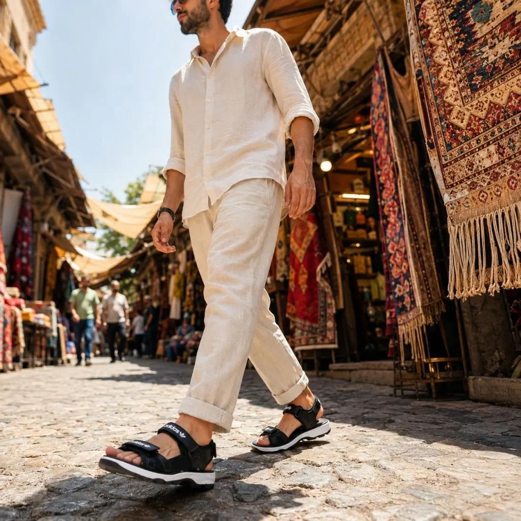 خرید اینترنتی قیمت کفش صندل مردانه مدل Adidas-مشکی