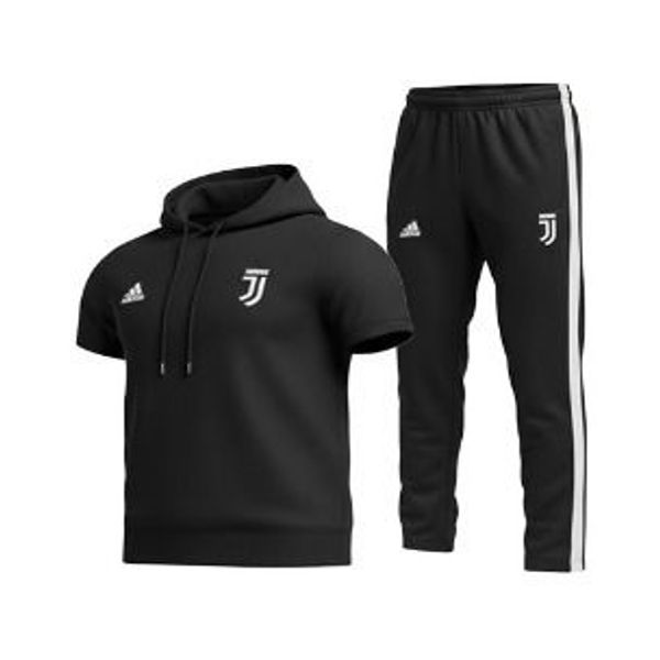 ست تیشرت کلاهدار و شلوار مردانه مدل Juventus مشکی