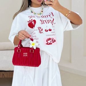 قیمت تیشرت باکسی زنانه م دخترانه طرح توت فرنگی