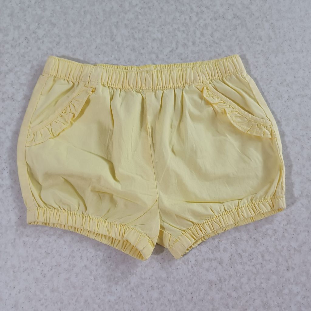 خرید آنلاین شلوارک خارجی کتان کاغذی لیمویی دخترانه