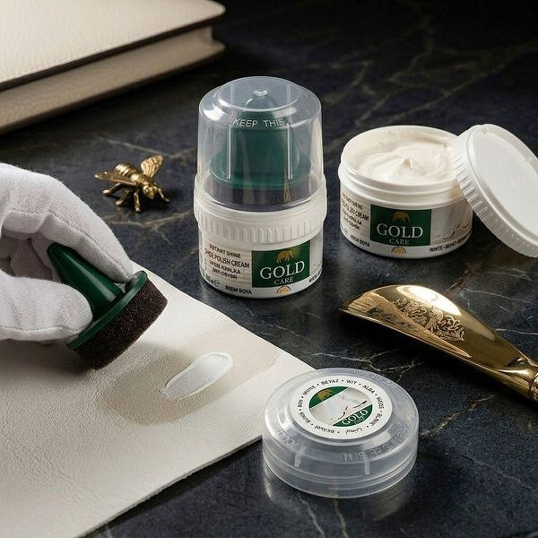 واکس کفش سفید و مشکی گلد اصل ترکیه Gold Care