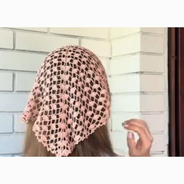 باندانا بافتنی روسری سه گوش