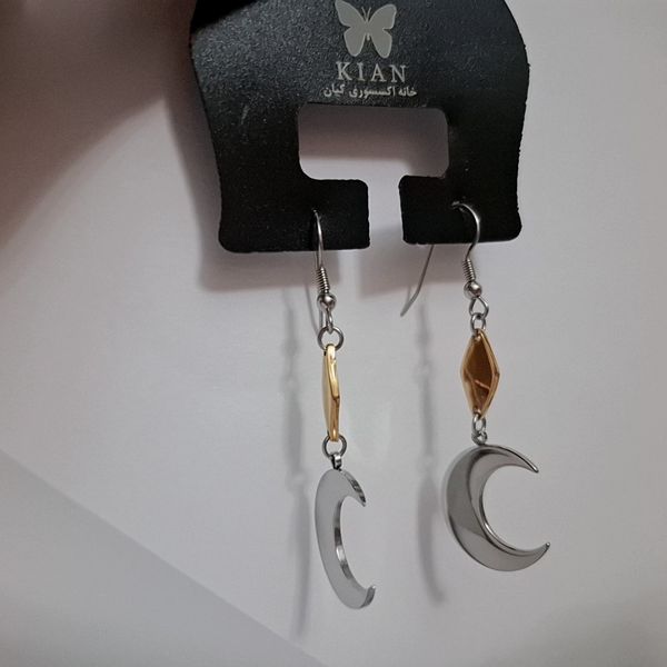 گوشواره استیل طرح ماه