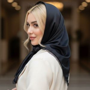 خرید انلاین مینی اسکارف ساتن مشکی