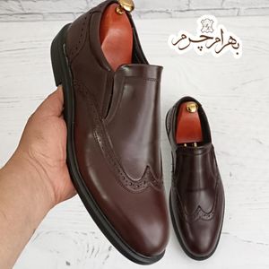 خرید اینترنتی کفش مردانه روزمره اداری چرم طبیعی مدل هاوانا قهوه ای