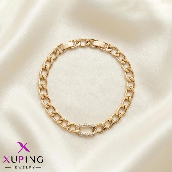دستبند زنجیری طرح کارتیه ژوپینگ طلایی نگین‌دار