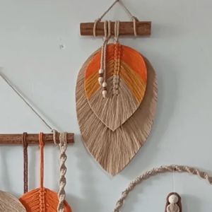دیوارکوب دو برگ مکرومه طرح اسپیرال